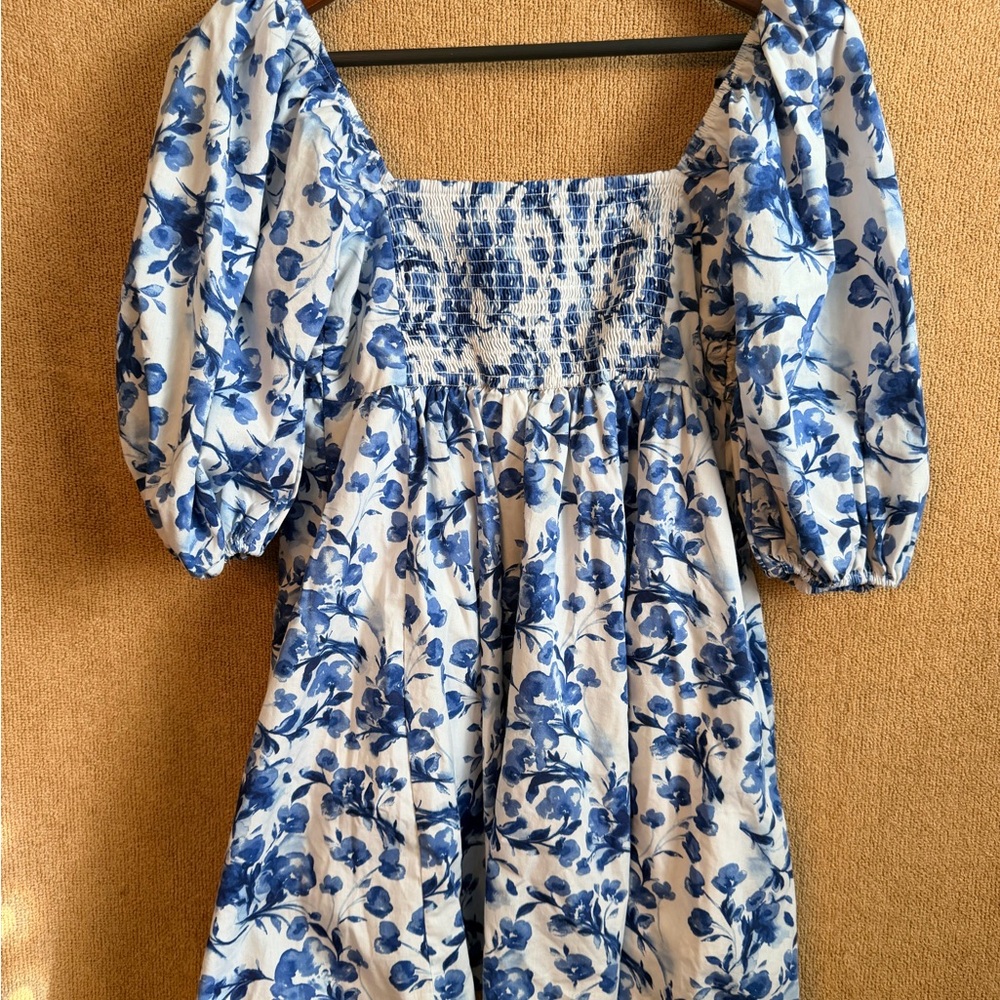 Abercrombie & Fitch Blue and White Floral Mini Dress - Picture 7 of 14